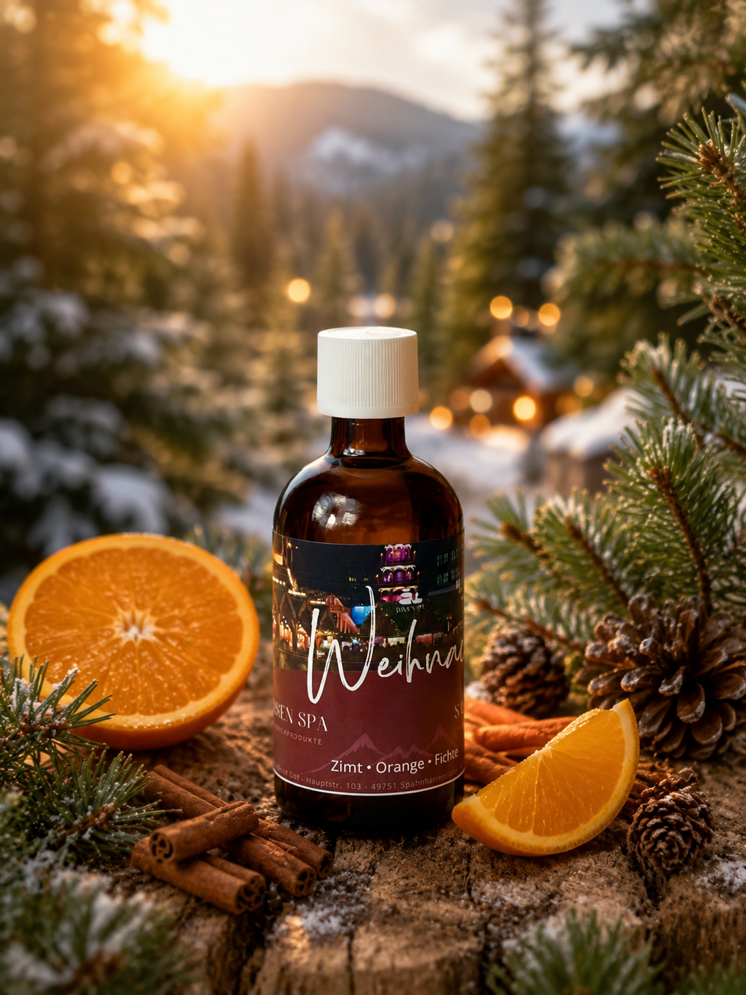 Sauna-Aufguss Weihnachtsmischung – Zimt, Orange & Fichte